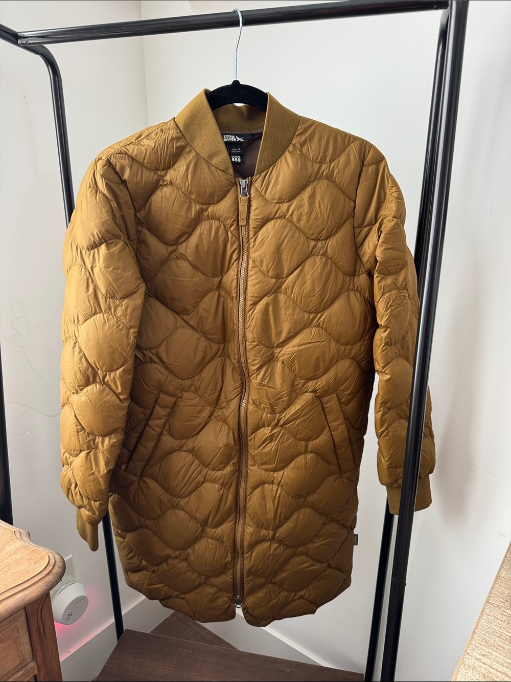 Eddie Bauer Women's Long Quilted Puffer Jacket - Mustard
